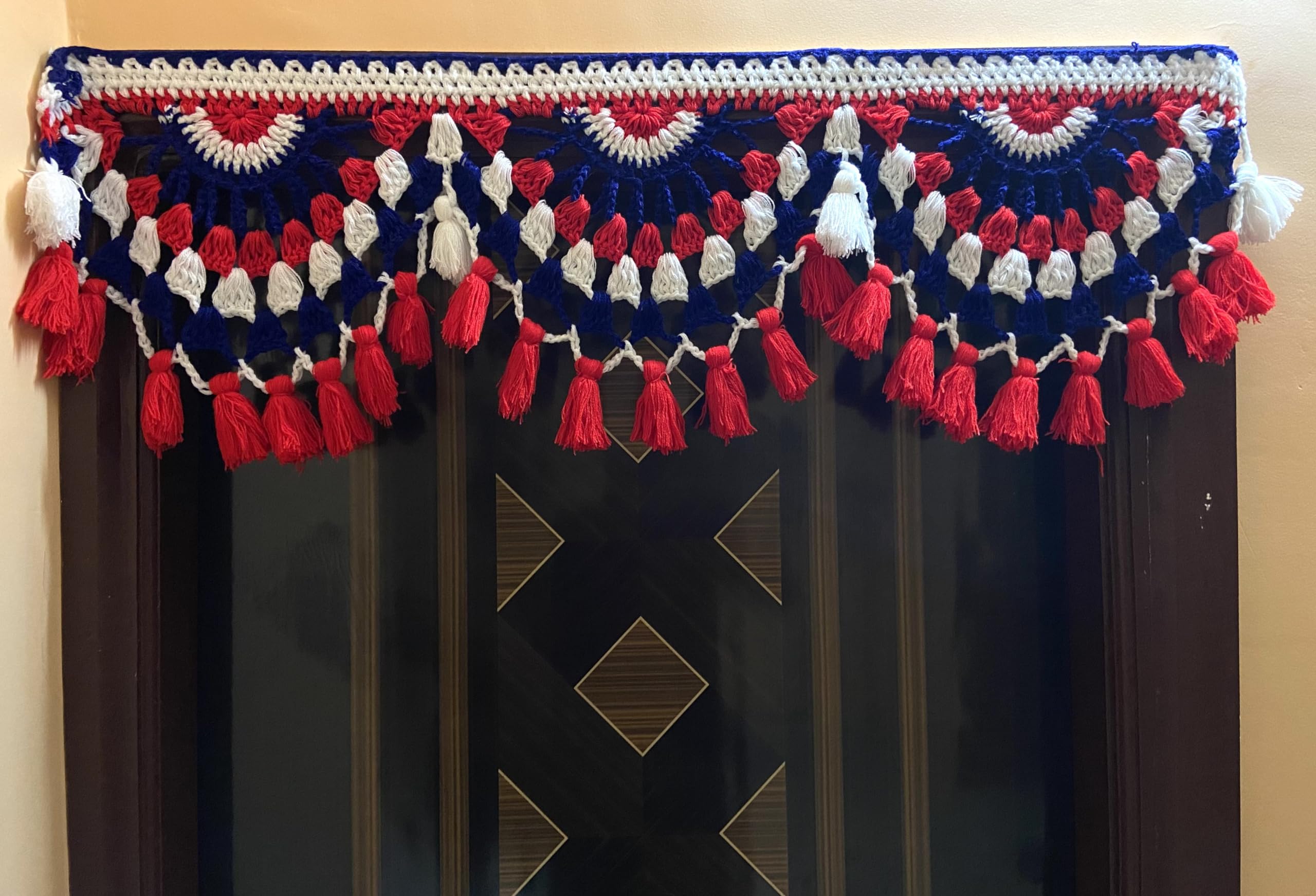 Classic and Beautiful Door Hanging Toran Made of Wool/Beautiful Crochet Work Best for Entrance of Main Door Length 3Ft.-image-17