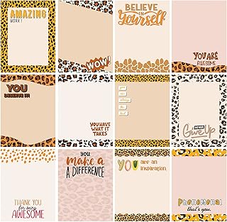 12 Pieces Empowering Sticky Note Pads 3" x 4" Motivational Educator Sticky Notes Inspirational Self Stick Note Pad Funny Sticky Notepad Appreciation Gifts for Teacher Office Student (Leopard)
