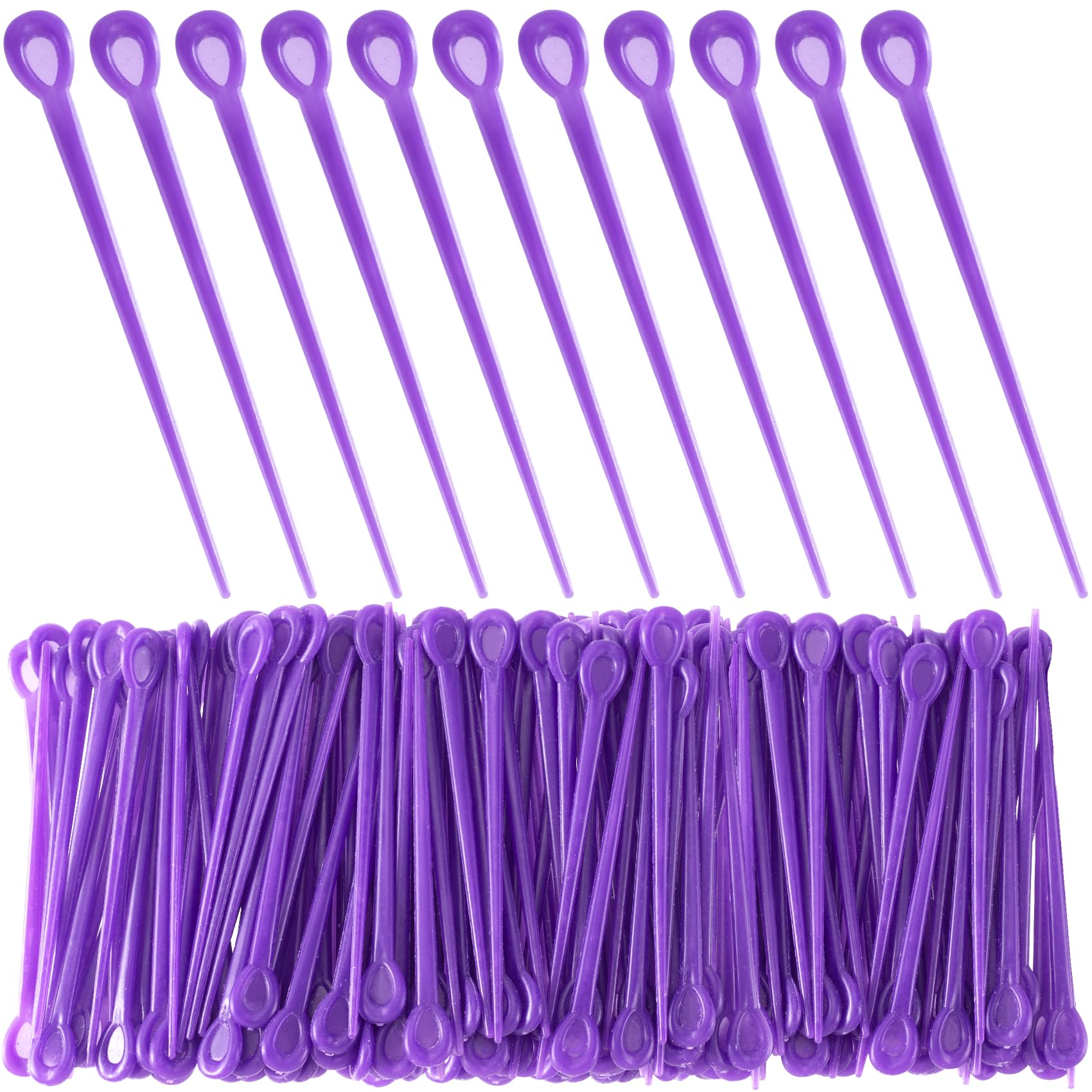 Alpinleux 100 Pcs Brush Hair Roller Pick, Plastic Hair Roller Pins, Hair Roller Tools, Rod Crochet Accessories for Hair Curling Styling (Purple)