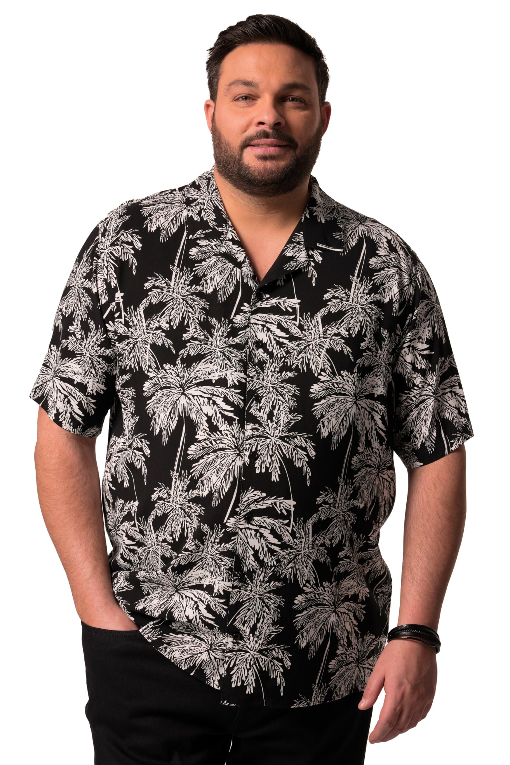 Men Plus Herren große Größen Übergrößen Menswear L-8XL Hemd, Halbarm, Cubakragen, Cuba Fit 836634