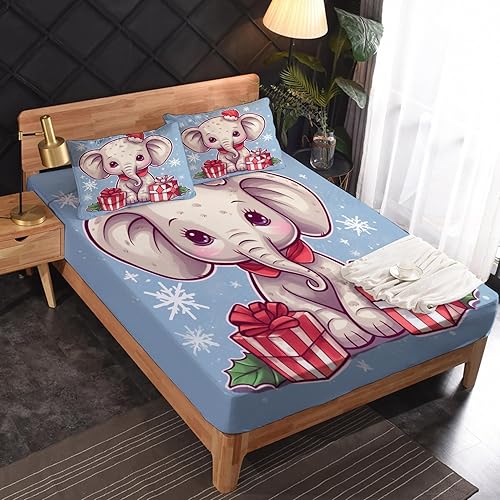 Miniatura 9 de zcsm Tiger Sheets Queen Sheet Set - Christmas Animal Bed Sheets, Soft Microfiber & Deep Pocket & Wrinkle Free Patterned Bedding Sheets &