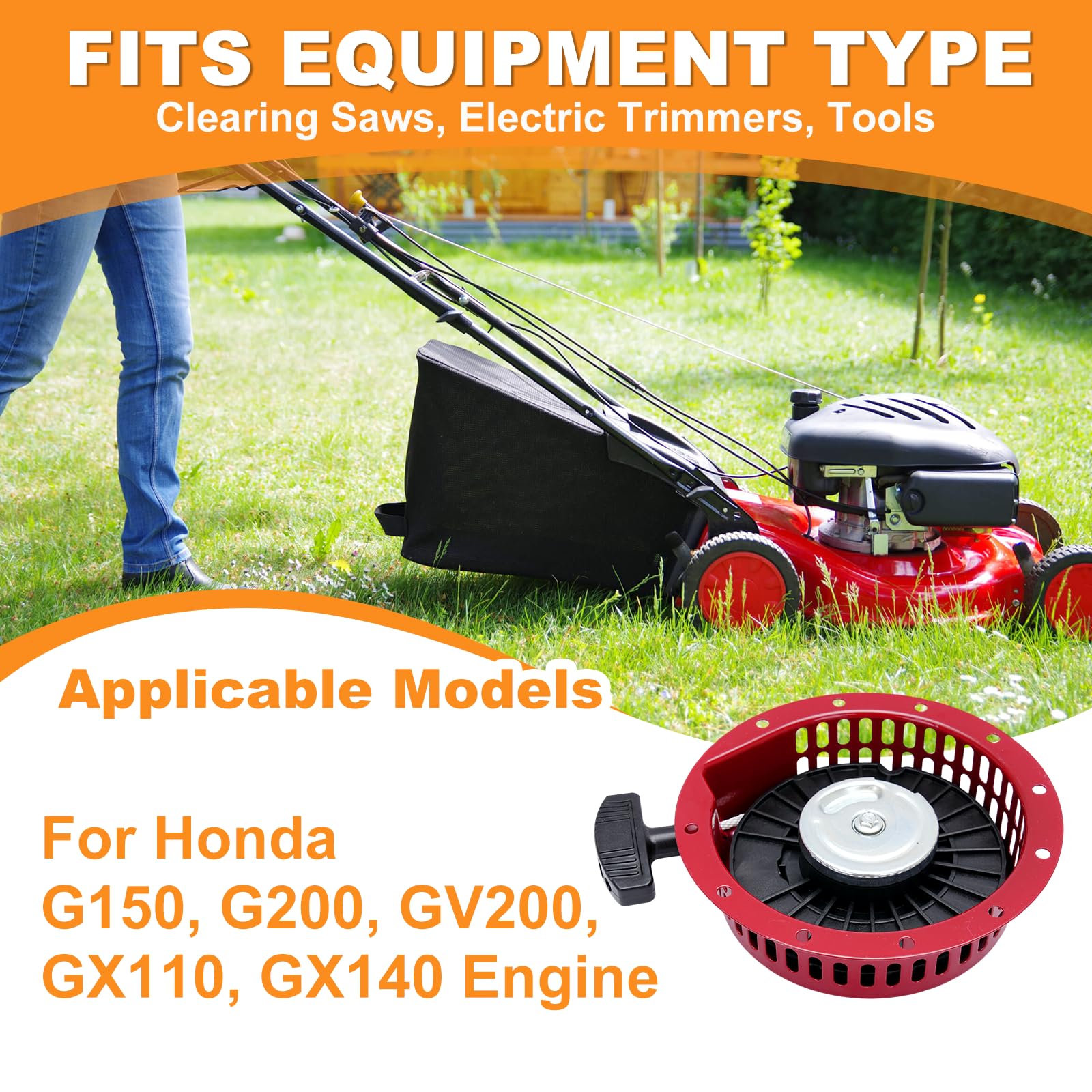 Seilzugstarter Kit für Honda G150, G200, GV200, GX110, GX140 Motoren, Generatoren, Rasenmäher, Hochdruckreiniger, Teilenummer, Ersatz für OEM 28400883040ZB