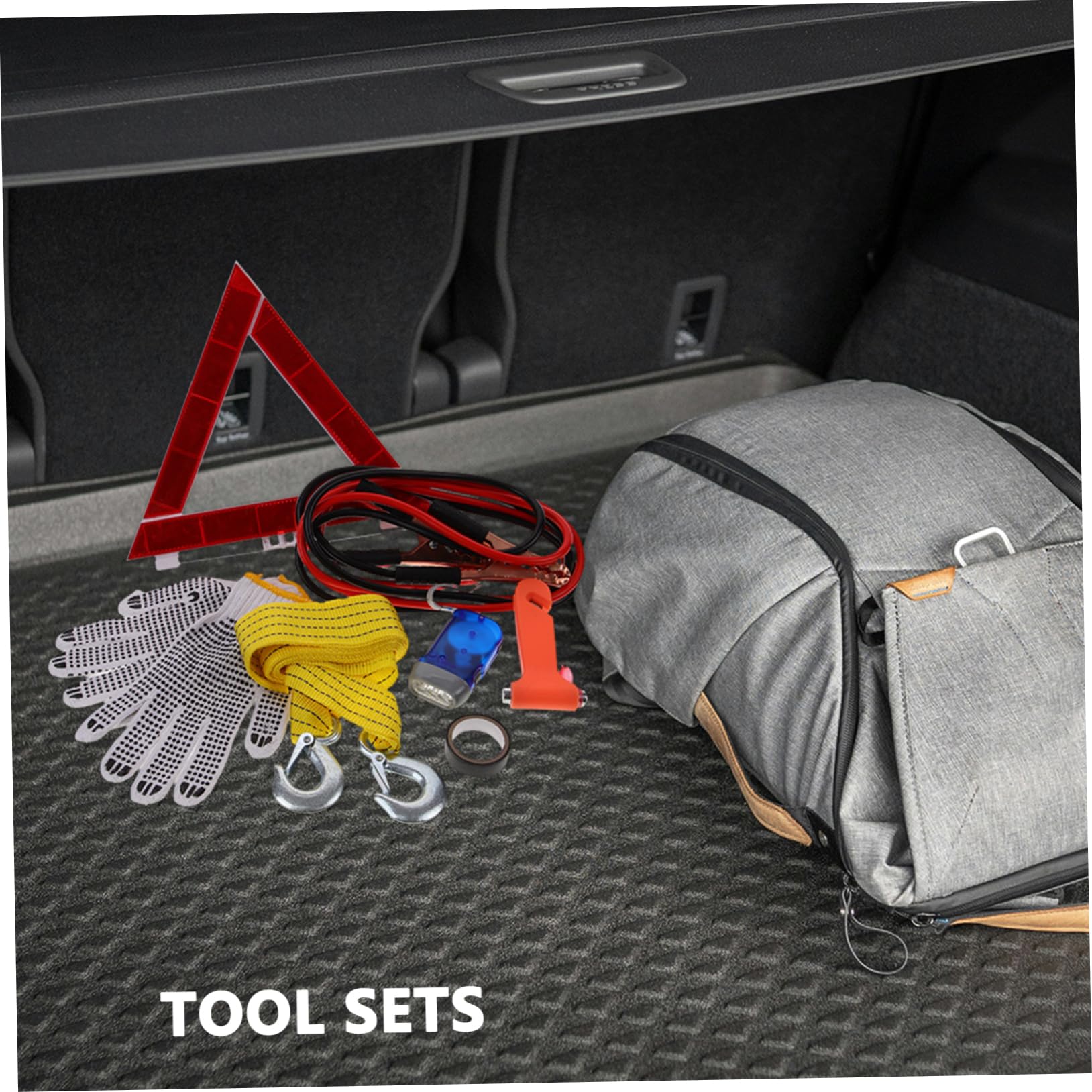 Ciieeo Trousse à Outils pour Véhicule 8 Pièces Multifonctions Compacte, Kit D'assistance Routière Voiture, Matériel Solide pour Intervention D'urgence, Sécurité Automobile