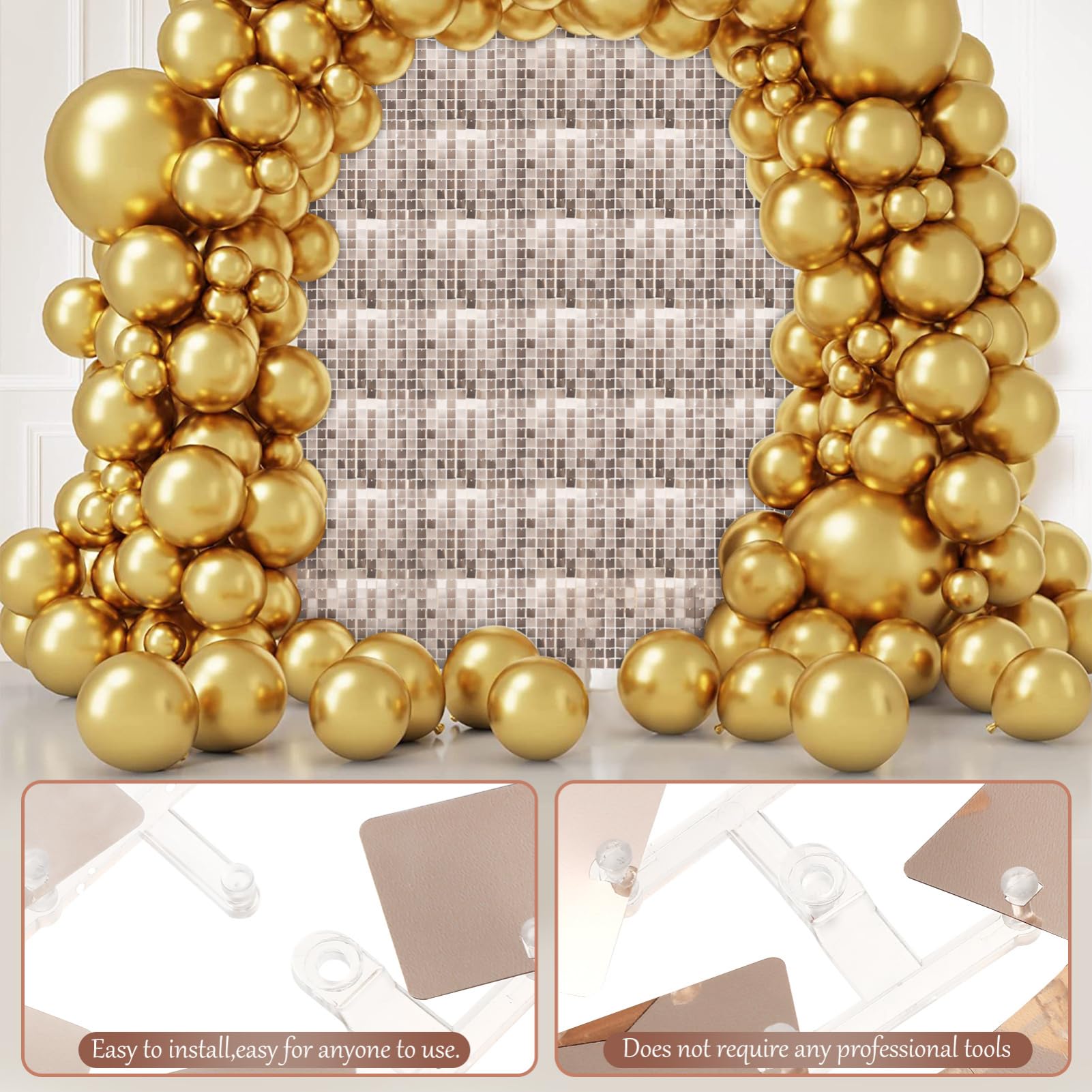 Fond Scintillant à Paillettes 30 Pièces en PC Pet pour Décor Mural