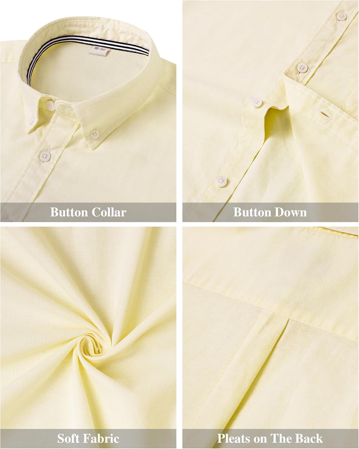 J.VER Boy's Long Sleeve Oxford Dress Shirts Solid Casual Button Down Collar Shirt Kids Formal Uniform Tops - Image 5