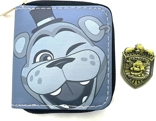 FNAF Cartera y FNAF Fazbear Guardia de Seguridad Pin Pin Set Cinco Noches en el disfraz de Freddy's Cosplay Broche Pin Regalo para Hombres Mujeres,