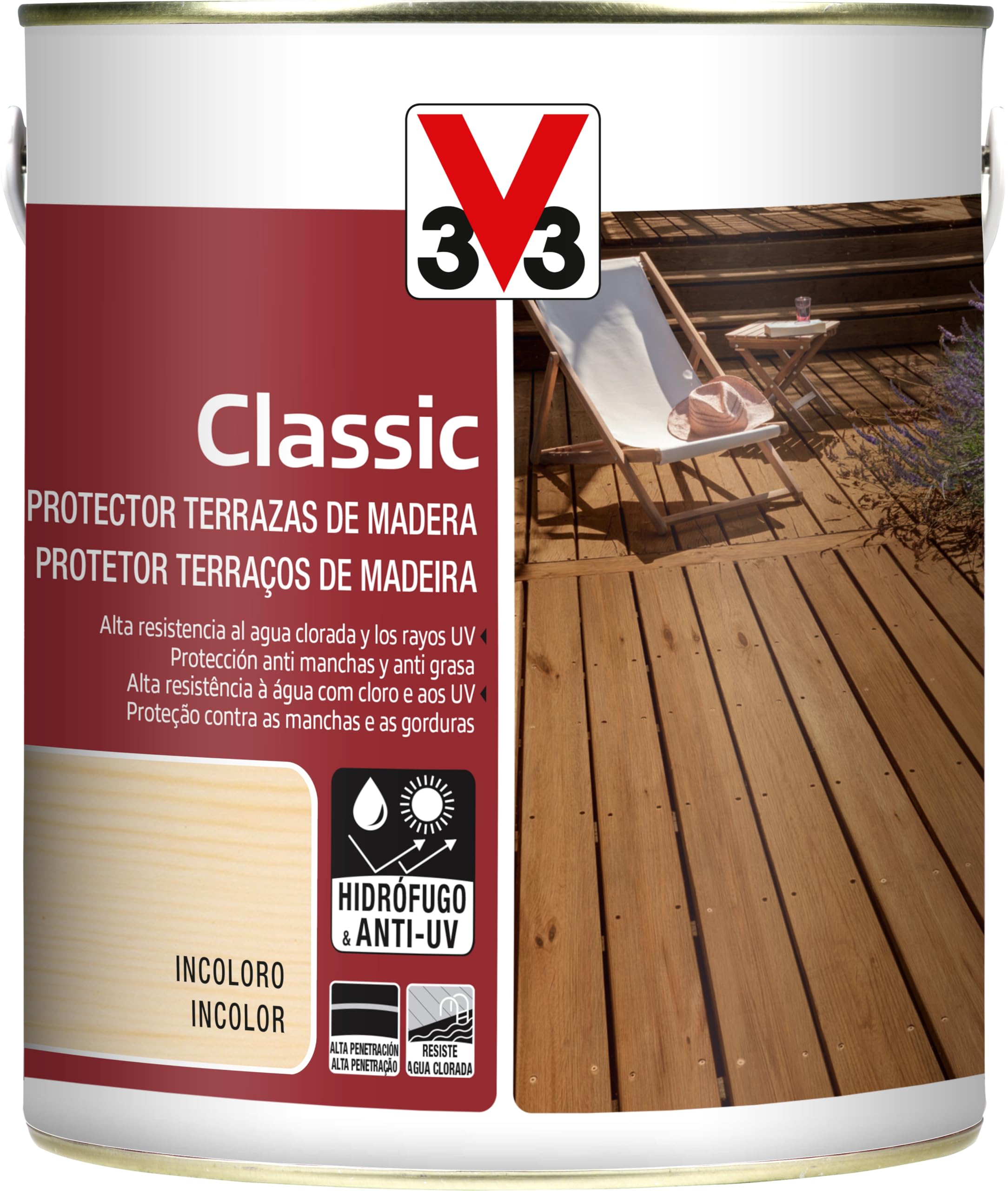 V33 Protector Terrazas De Madera Classic Mate Incoloro 2,5L