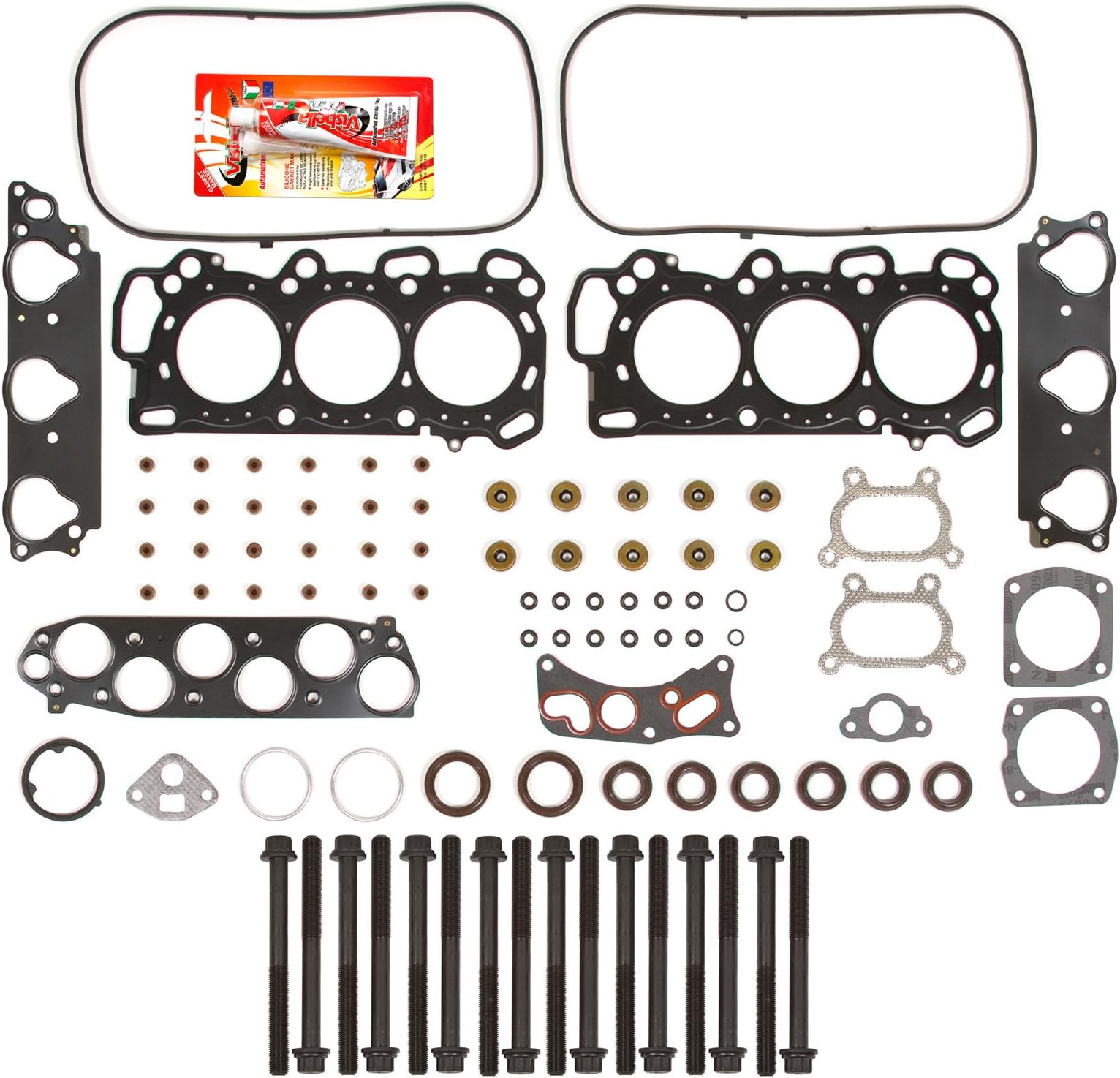Compatible With 06-07 Honda Accord 3.0 SOHC V6 J30A5 Head Gasket Set Head Bolts