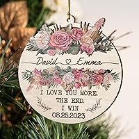Vista 6 de V VIBEPY All Over Printed, Personalized Couple Ornaments, Christmas Ornaments, Wedding Ornaments, 3.5 Inches 3 Layer Ornaments, Gift for Your