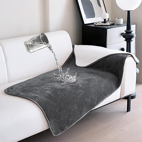 Miniatura 19 de gogobunny - Manta impermeable y reversible de vellón Sherpa para perro, cachorro, gato; protege la cama, el sofá y el sillón de líquido, orina y