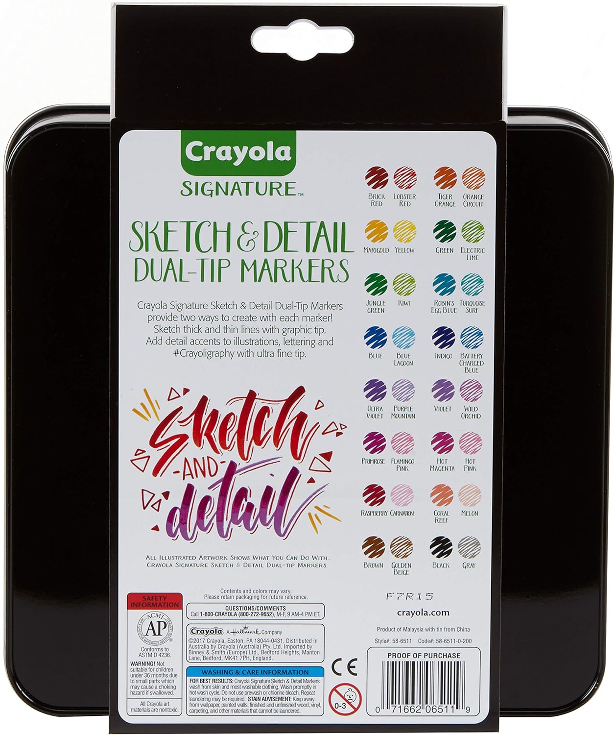 Crayola Sketch & Detail Dual-Tip Markers, 16 Count, Gift : Arts, Crafts & Sewing