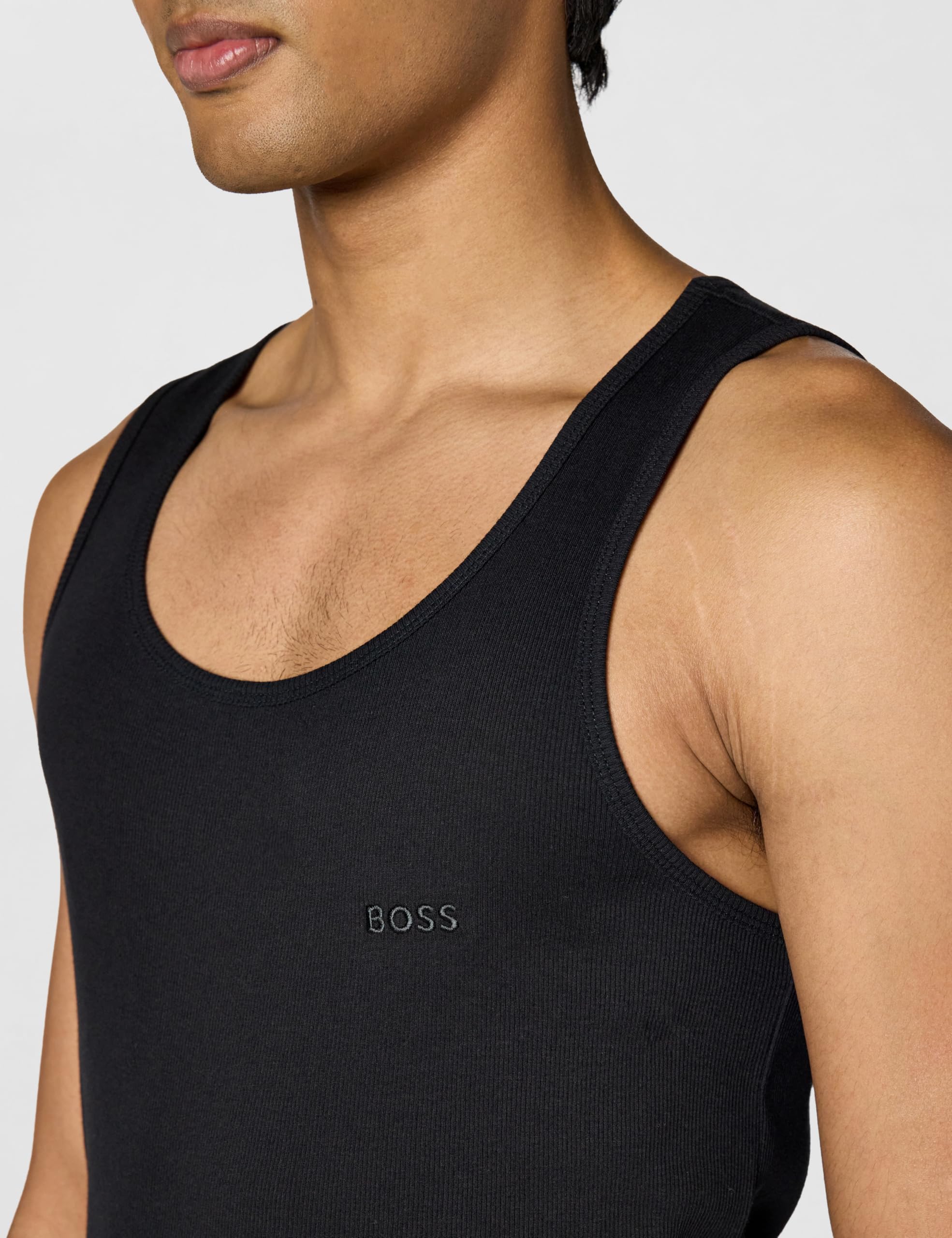 BOSS Męska koszulka bez rękawów, Outer Space Black, S