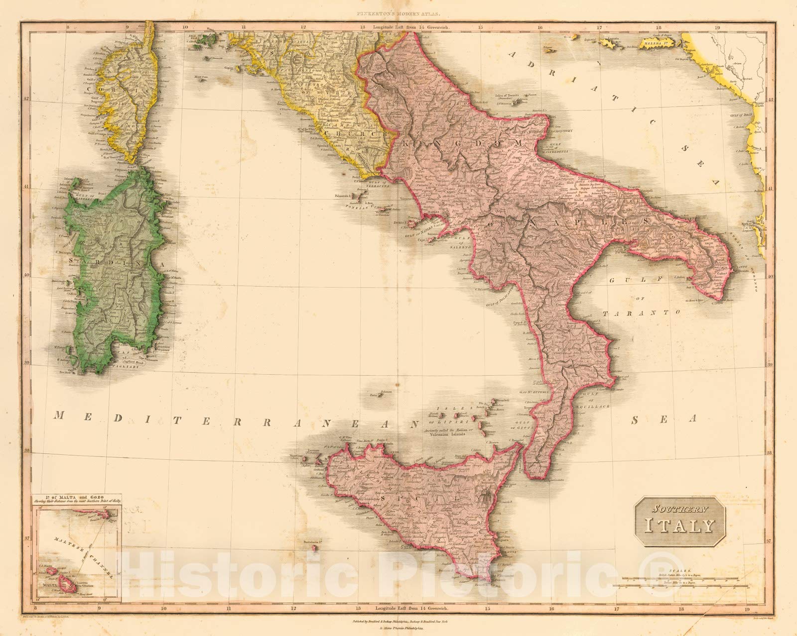 Amazon.co.jp: 歴史地図-南イタリア[シチリア島と共に]、1815年