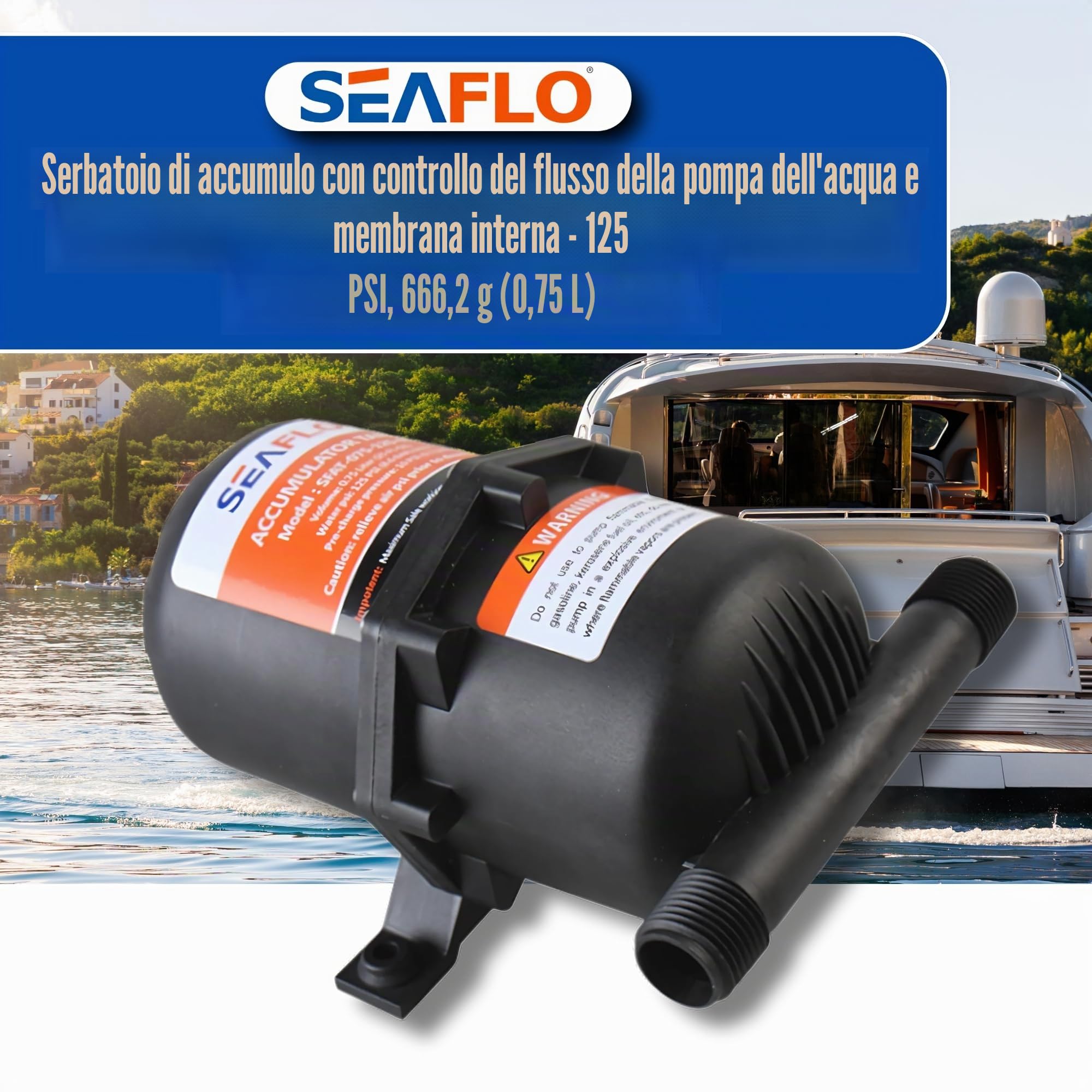 Seaflo Serbatoio accumulatore pressurizzato 0.75/1.0 litri