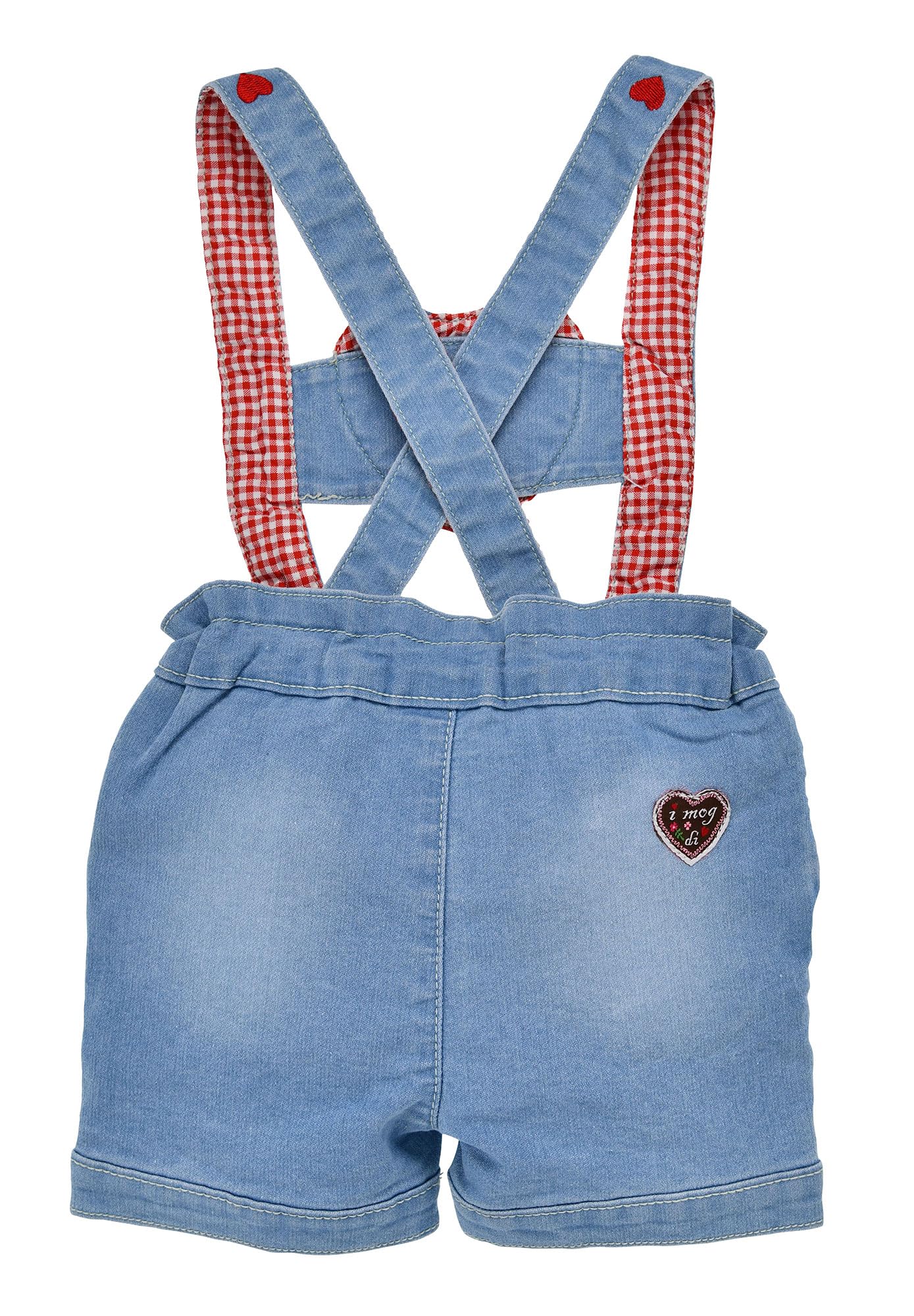 Bondi Latz-Jeansshort ´Zuckermaus´, Blue Denim 104 Tracht Baby Mädchen Artikel-Nr.86997