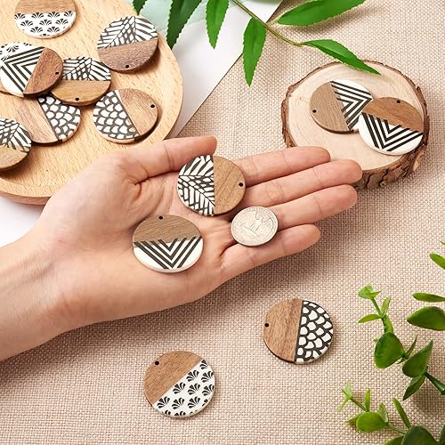 Vista 176 de Colgante de madera de resina, Resina, No es una piedra preciosa 0negro