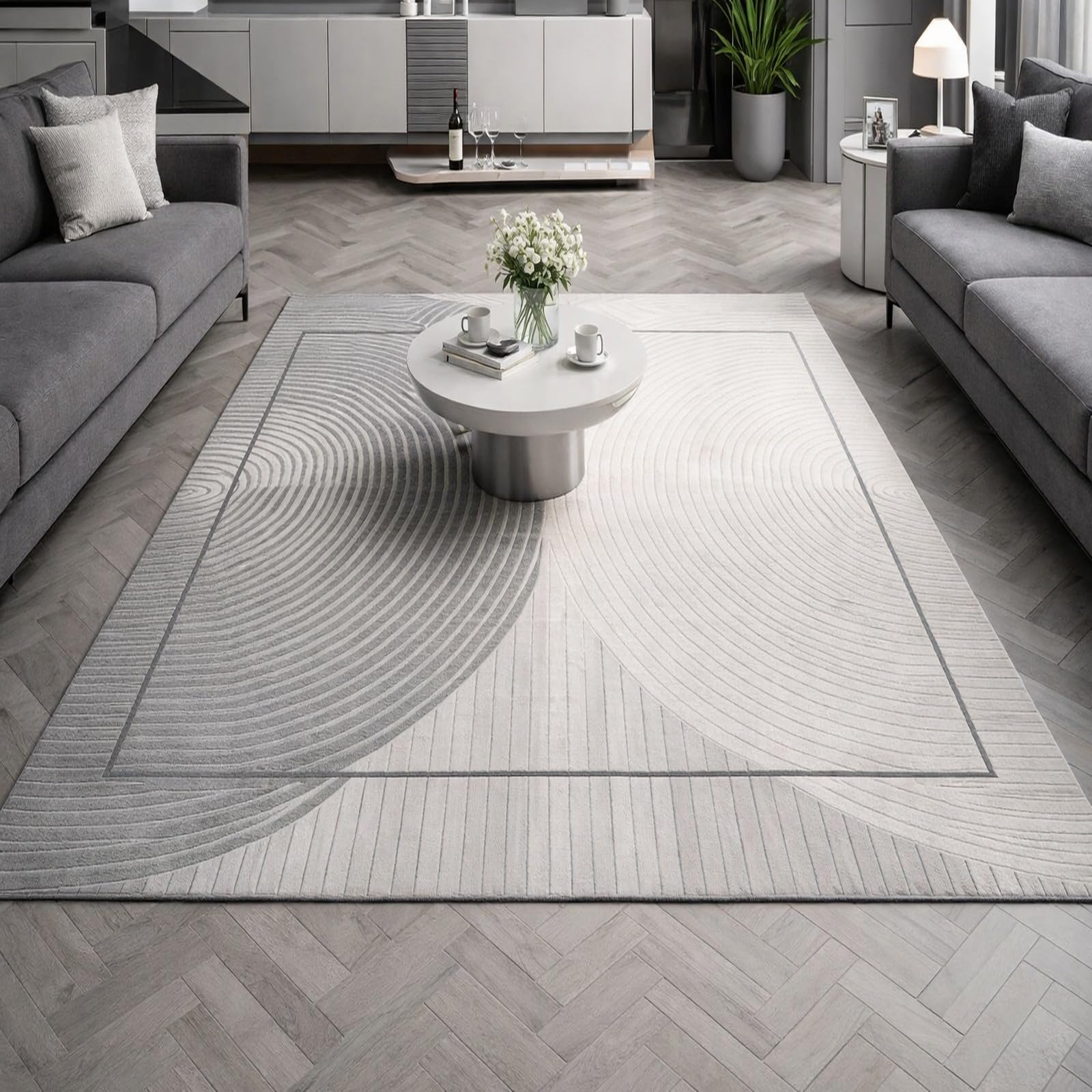 Tapis moderne abstrait 180x270cm | Qualité supérieure pour chambre et salon