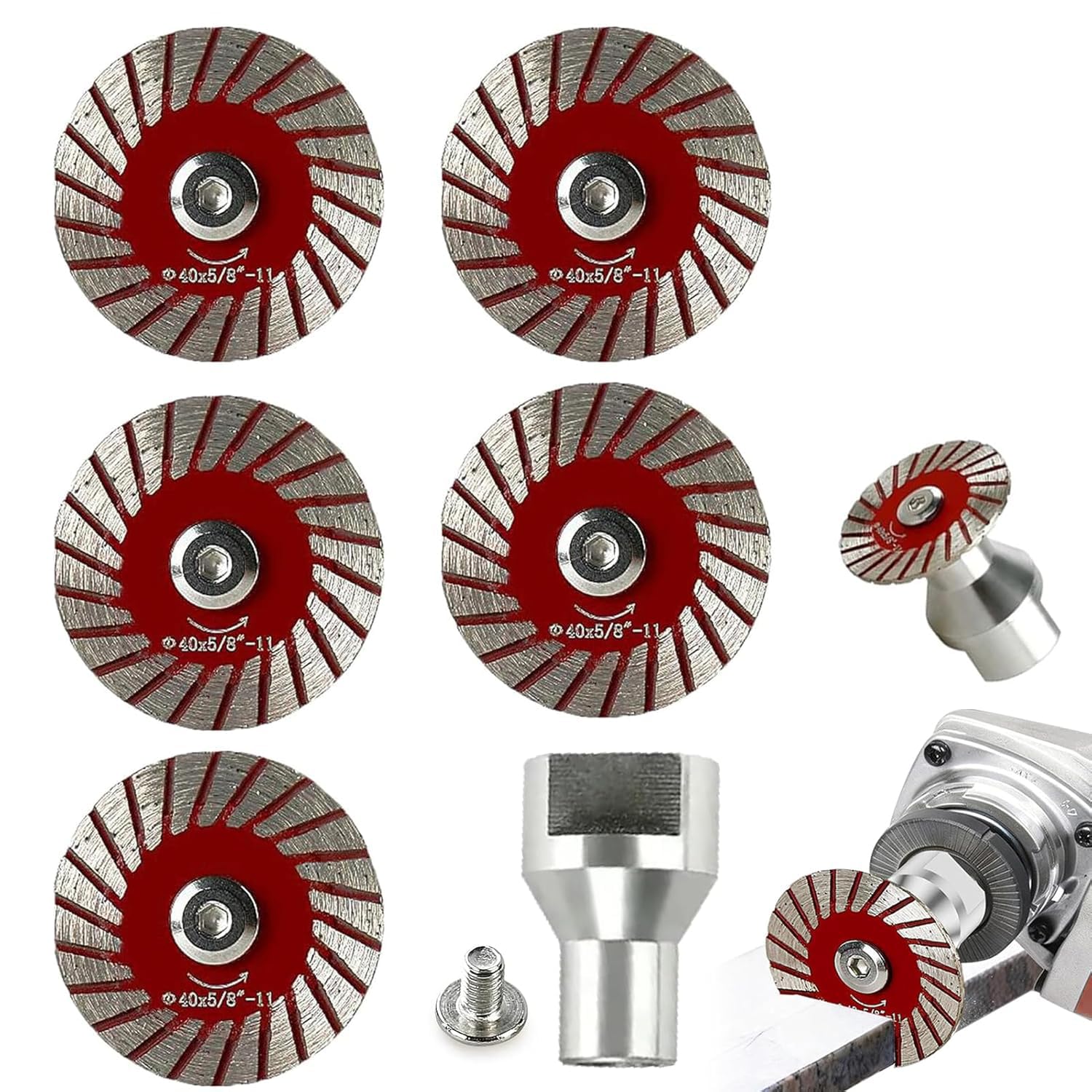 Posoto Angle Grinder Discs, 5Pcs 40mm Diamond Blades for Granite & Tile