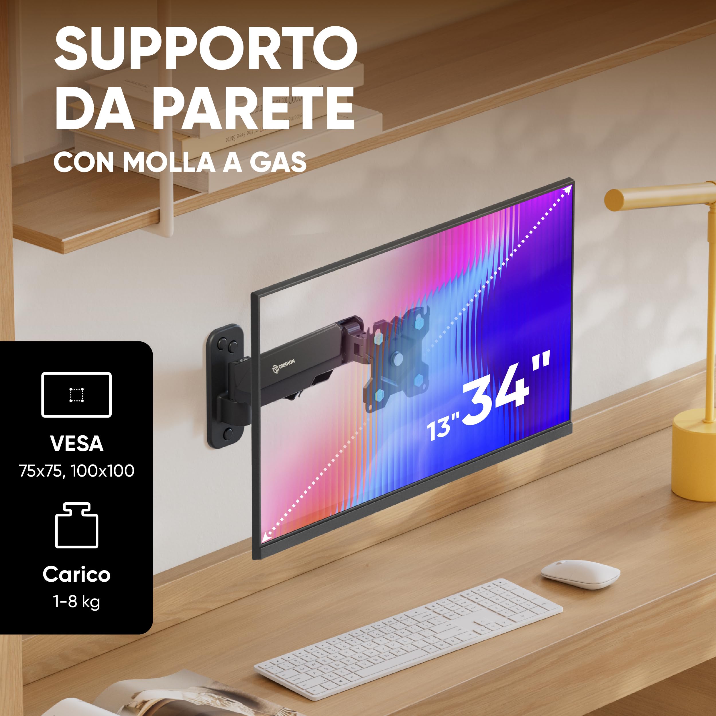 Braccio Porta TV Nero 13-34 Pollici G120-B - Dettaglio