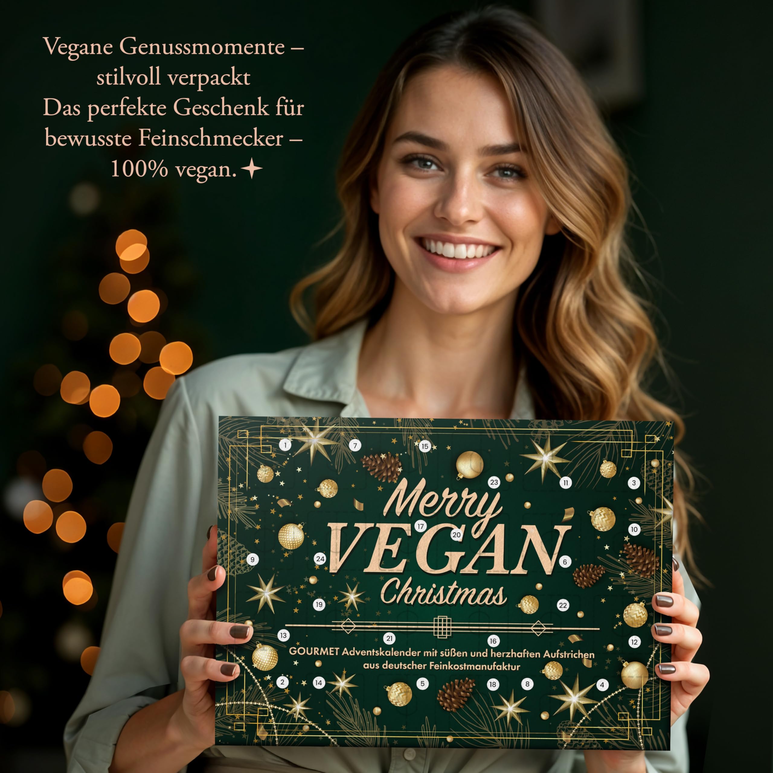 Adventskalender vegane Aufstriche 2025 mit 24 köstlichen und abwechslungsreichen veganen Aufstrichen in Gläsern, Weihnachtskalender Geschenkset