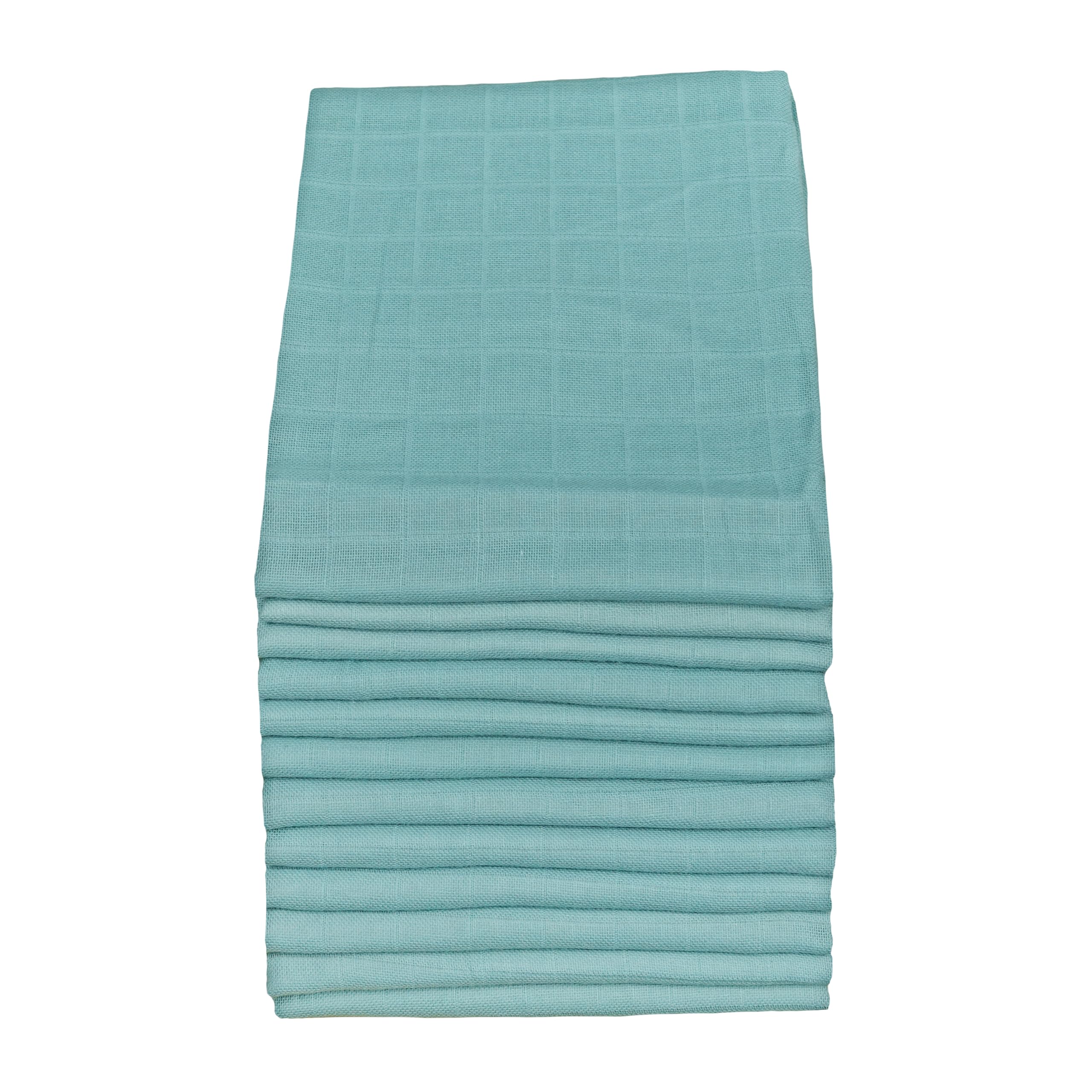 MuslinZ 12PK 100% Pure Cotton Baby Muslin Squares Burp Cloths 70x70cms (Aqua)