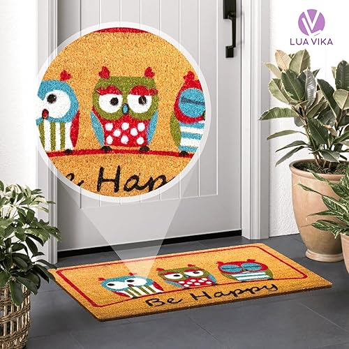 Miniatura 5 de LUA VIKA Tapete de fibra de coco para exteriores, tapete de entrada exterior, tapetes para puerta delantera, tapete de bienvenida para interiores,