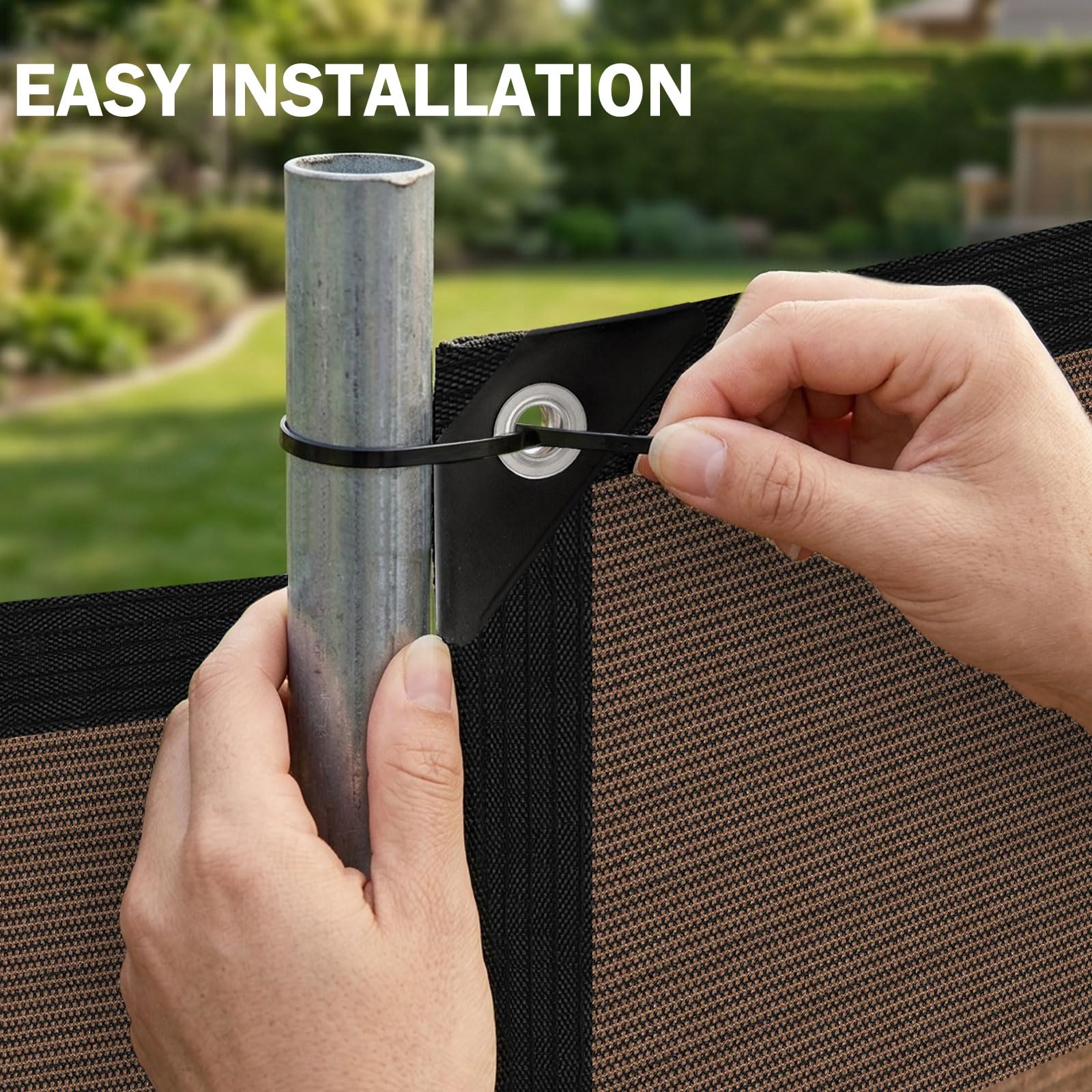 kogxscej Red de sombra con ojales, 80% de tasa de sombreado resistente a los rayos UV, transpirable, ligera y duradera, red de sombreado para invernadero, jardín, granero, exterior.