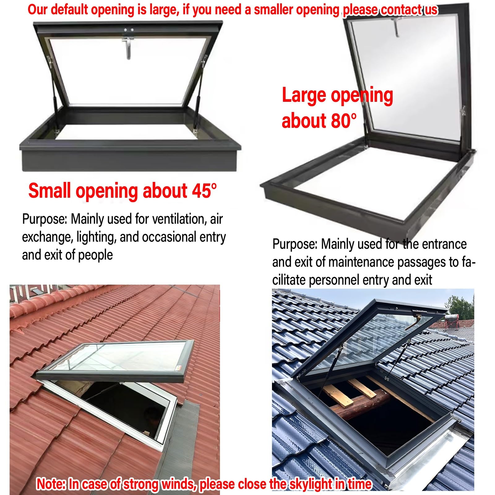 Aluminiowe okno dachowe 50 x 50 cm (19,7 x 19,7 cala) - właz świetlików na strychy piwnicy dobrze i stylowy design idealny do remontu domu