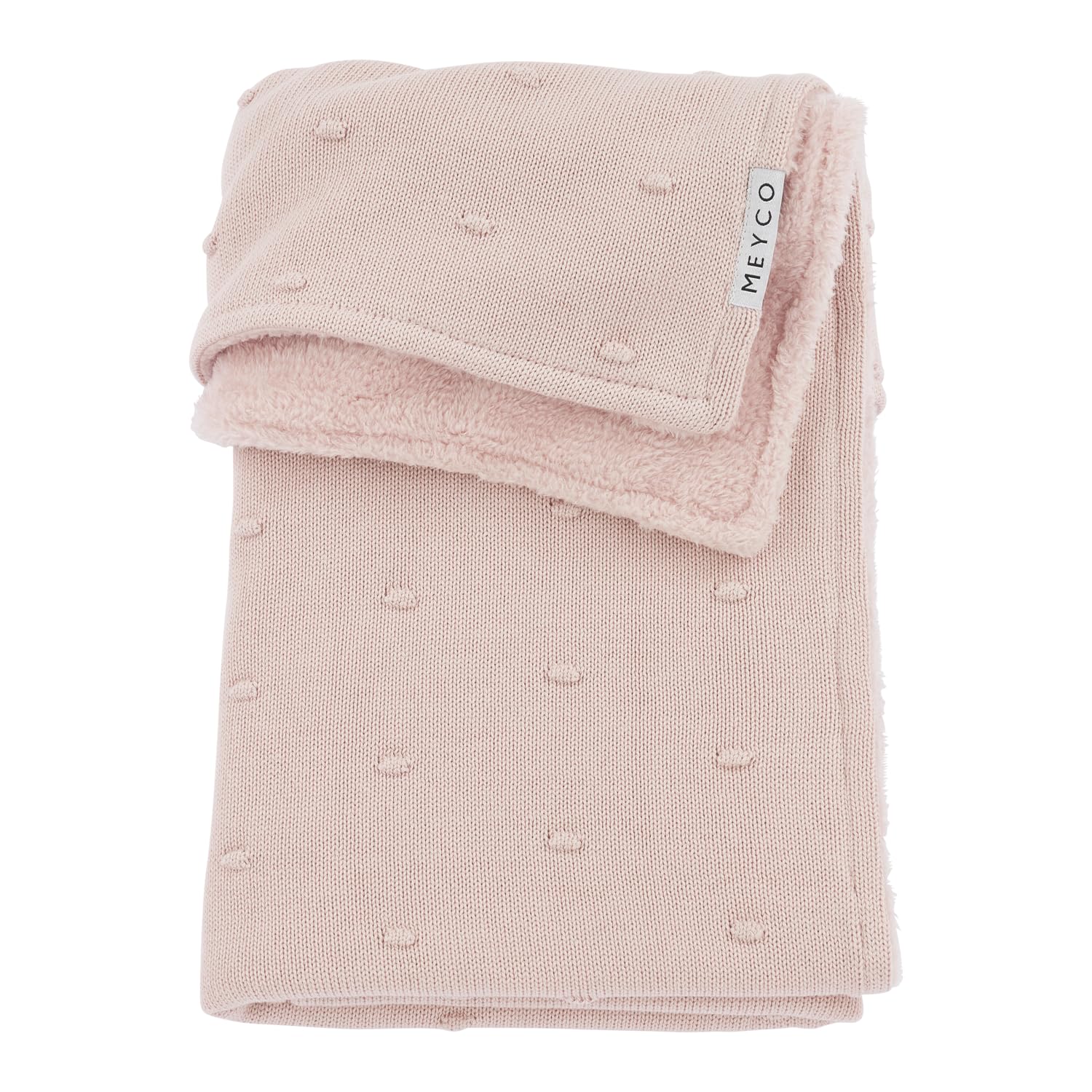 Meyco Manta para bebé – Mini Knots Teddy Rosa – 75 x 100 cm – Paquete individual