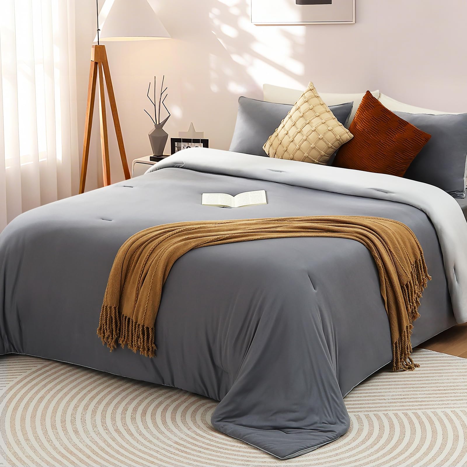 Elegear Queen Comforter Set Gray