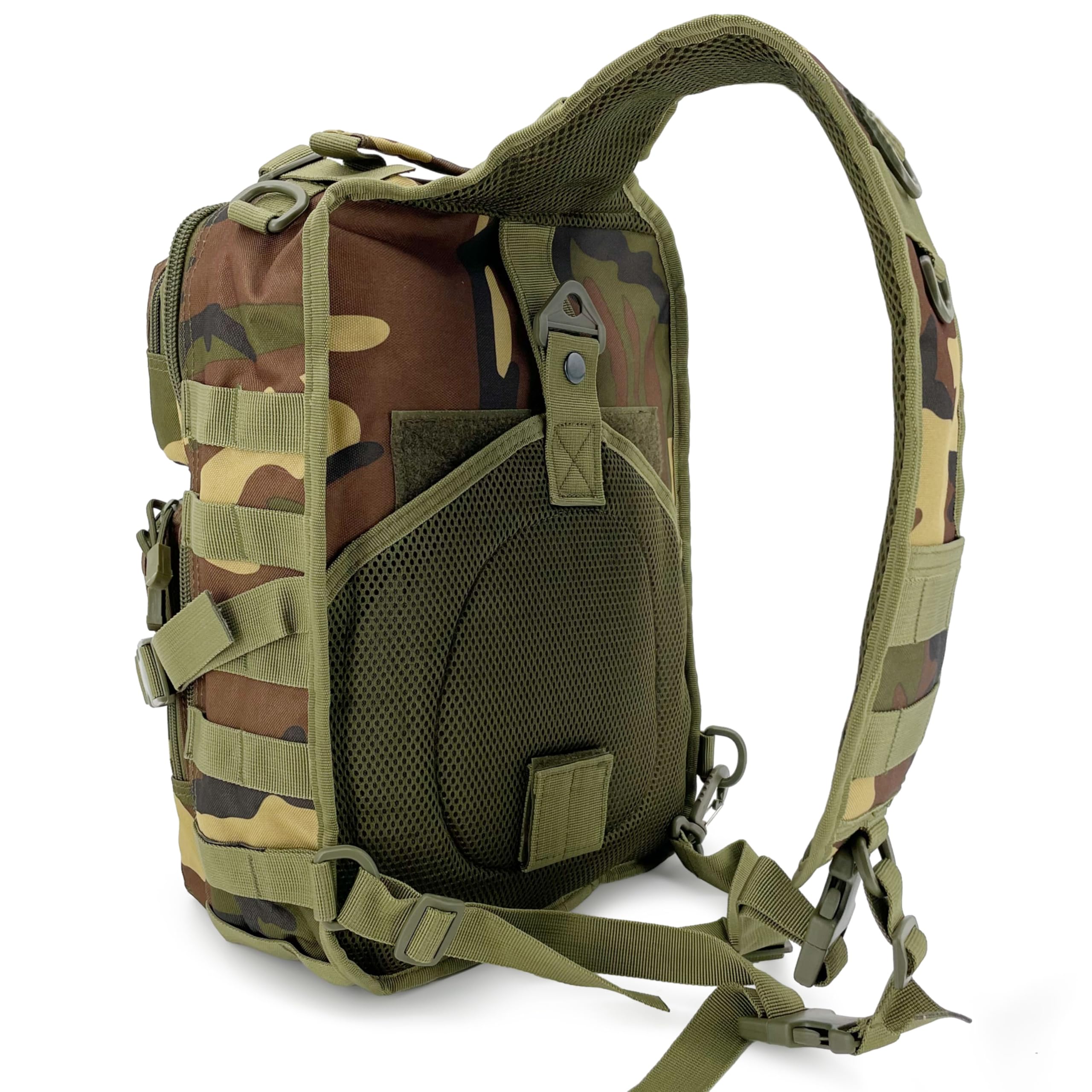 Alephnull Taktyczna torba na klatkę piersiową Molle na wędrówki plecak dzienny Sling torba Crossbody torba na ramię do aktywności na świeżym powietrzu, w podróży, na, czarny, 35 × 24× 10 CM, Taktyczne