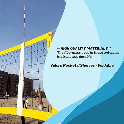 Miniatura 2 de Boardee Juego de antenas de voleibol - Antenas de fibra de vidrio con bolsillosmangas de velcro - Plegable - Voleibol interior y playa