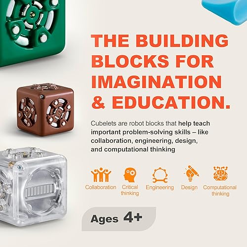Miniatura 2 de Bloques de robot modulares de robótica con 11 cubos de robot, juego de curiosidad para kit de robótica en el hogar, kits STEM para niños, kit de