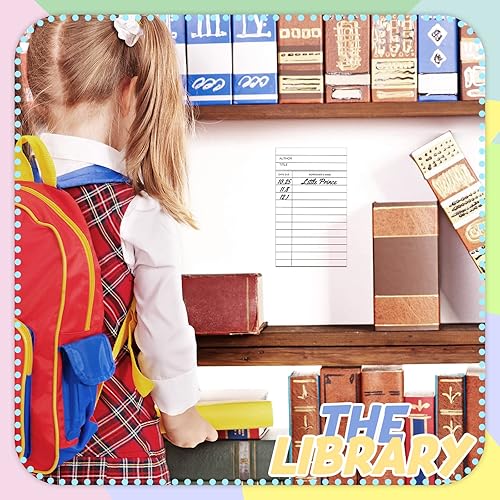 Miniatura 5 de Juego de 202 bolsillos para biblioteca y tarjetas de biblioteca kit de biblioteca personal para amantes de los libros incluye 100 tarjetas de