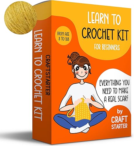 CraftStarter Kit de ganchillo para principiantes adultos y niños. Incluye todos los suministros de ganchillo (hilo, ganchillo de madera, disponible en Yaxa Venezuela