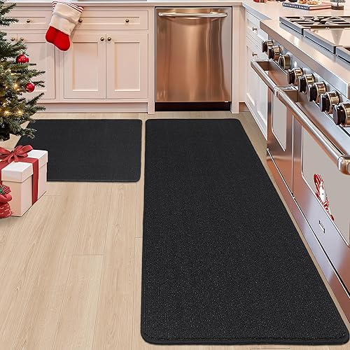 Miniatura 6 de COSY HOMEER Alfombras de cocina de 24 x 60 pulgadas hechas de 100 % polipropileno con respaldo de caucho termoplástico, tapete de cocina suave