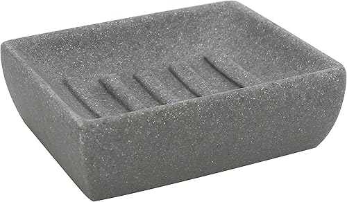 Miniatura 8 de Allure Home Creation Juego de accesorios de baño de 4 piezas con acabado de piedra gris carbón - dispensador de lociónjabonerasoporte para cepillos