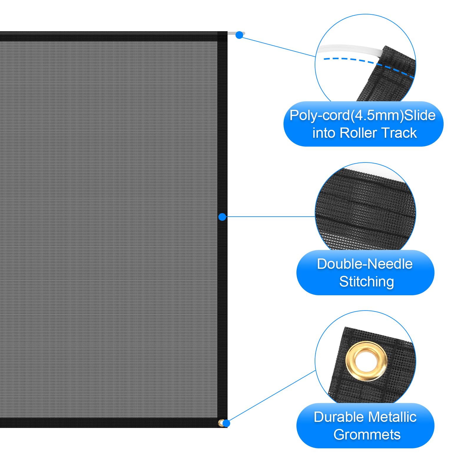SUPAREE 10'x8' Pare Soleil Camping Car Auvent,Auvent de Caravane Pare Soleil Auvent Fourgon pour Avant Extérieur Bloque UV Protection de Privée pour Van Camping RV