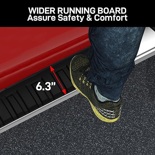 Miniatura 7 de Estribos de 6.3 pulgadas compatibles con Ford F150 Super Crew Cab 2009 2010 2011 2012 2013 2014 (4 puertas de tamaño completo), escalones laterales