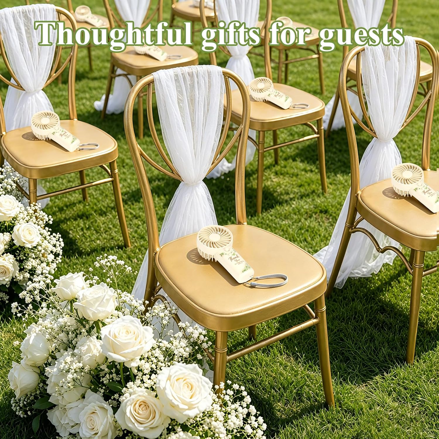 50 Pcs Mini Fans Bulk for Wedding Guests, Mini Handheld Electric Fans, Battery Operated Portable Fans for Wedding Ceremony, Bridal Shower, Baby Shower, Birthday Party Favors, Batteries Not Included