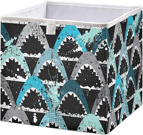 Cubo de almacenamiento con cabeza de tiburón, cubos de almacenamiento de tela, caja de almacenamiento plegable, organizador de armario, cestas