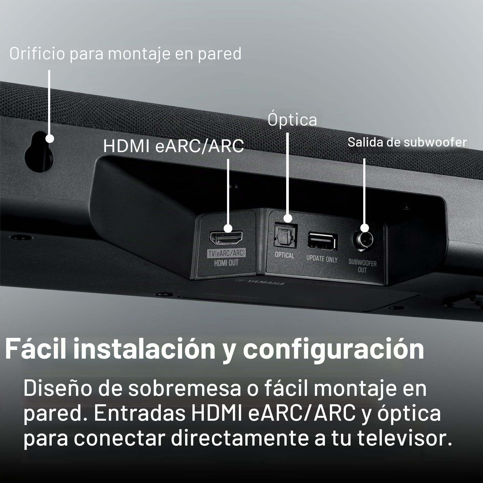 Yamaha Barra de Sonido Dolby Atmos SR-B30A con subwoofers Integrados (Negro)