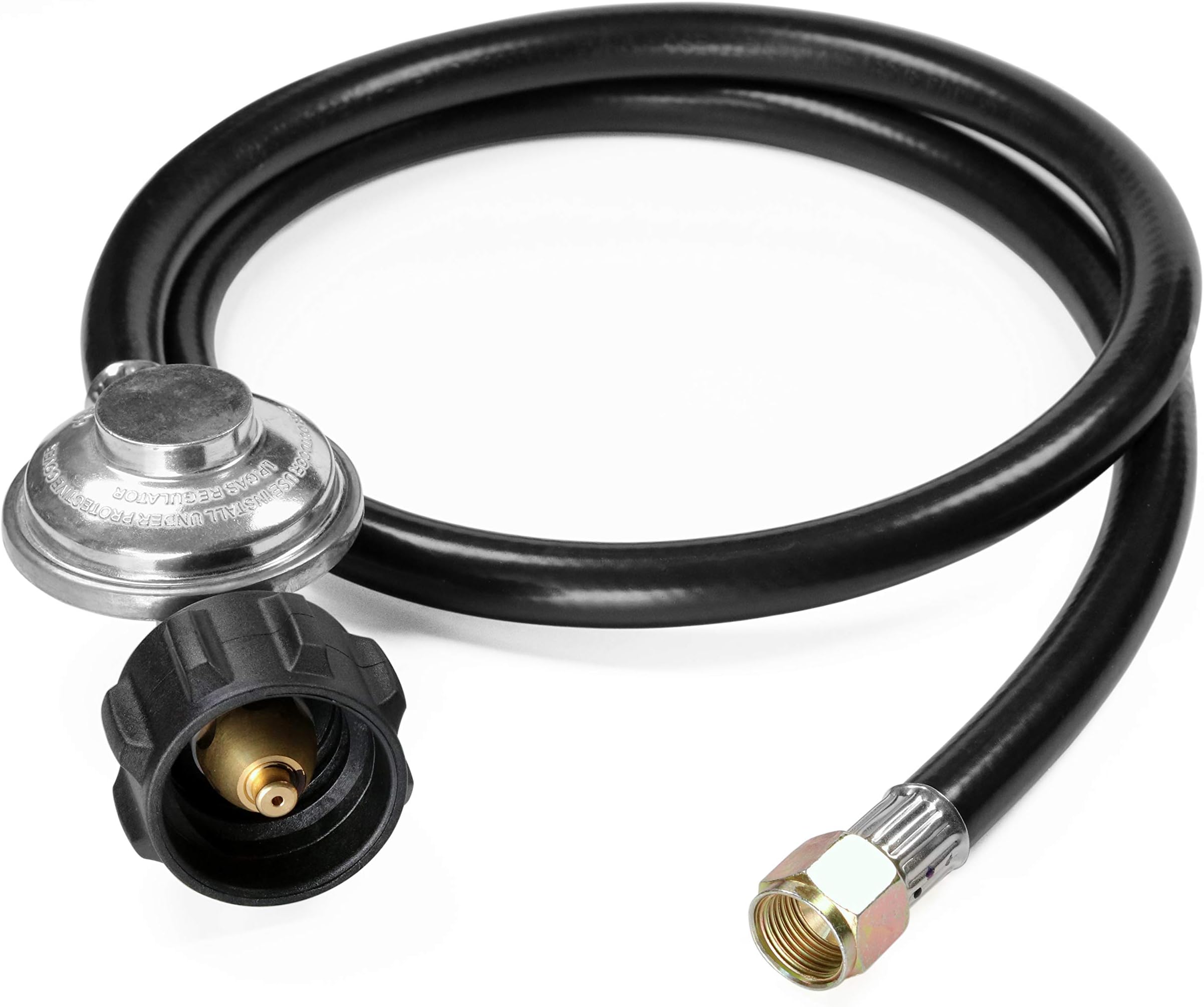 DOZYANT 3.5 Feet Propane Regulator and Hose Universal Grill Regulator Replacement Parts, QCC1 Hose and Regulator for Most LP Gas Grill, Heater and Fire Pit Table