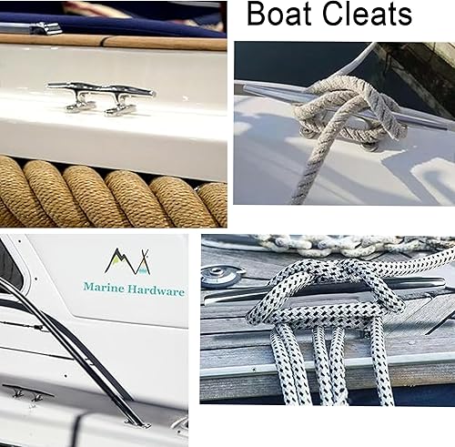 Miniatura 2 de MX Boat Dock Cleats Boat Cleat Stainless Steel Marine Cleats for Boats,Kayak, Marine, Deck, Nautical Decor 2PCS