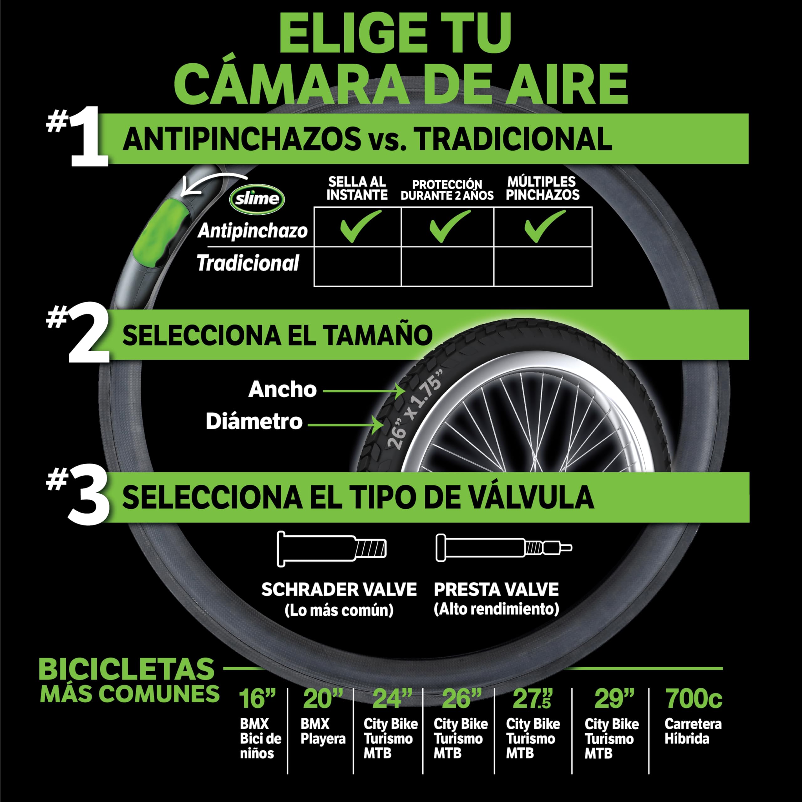 Tubo Interior de Bicicleta Slime con Sellador de Pinchazos