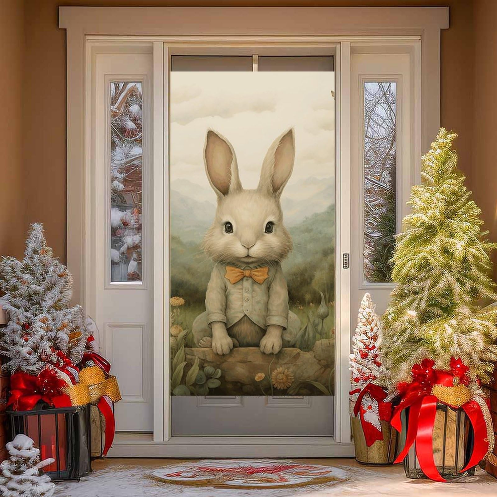 NTVOWPZO Sit on The Grass Door Curtains for Doorway Privacy Dividers Door Banner Blackout Curtains Fabric Door Window Curtain for Home Bedroom Kitchen Decor 35.4x70.9 in Decorative Banner