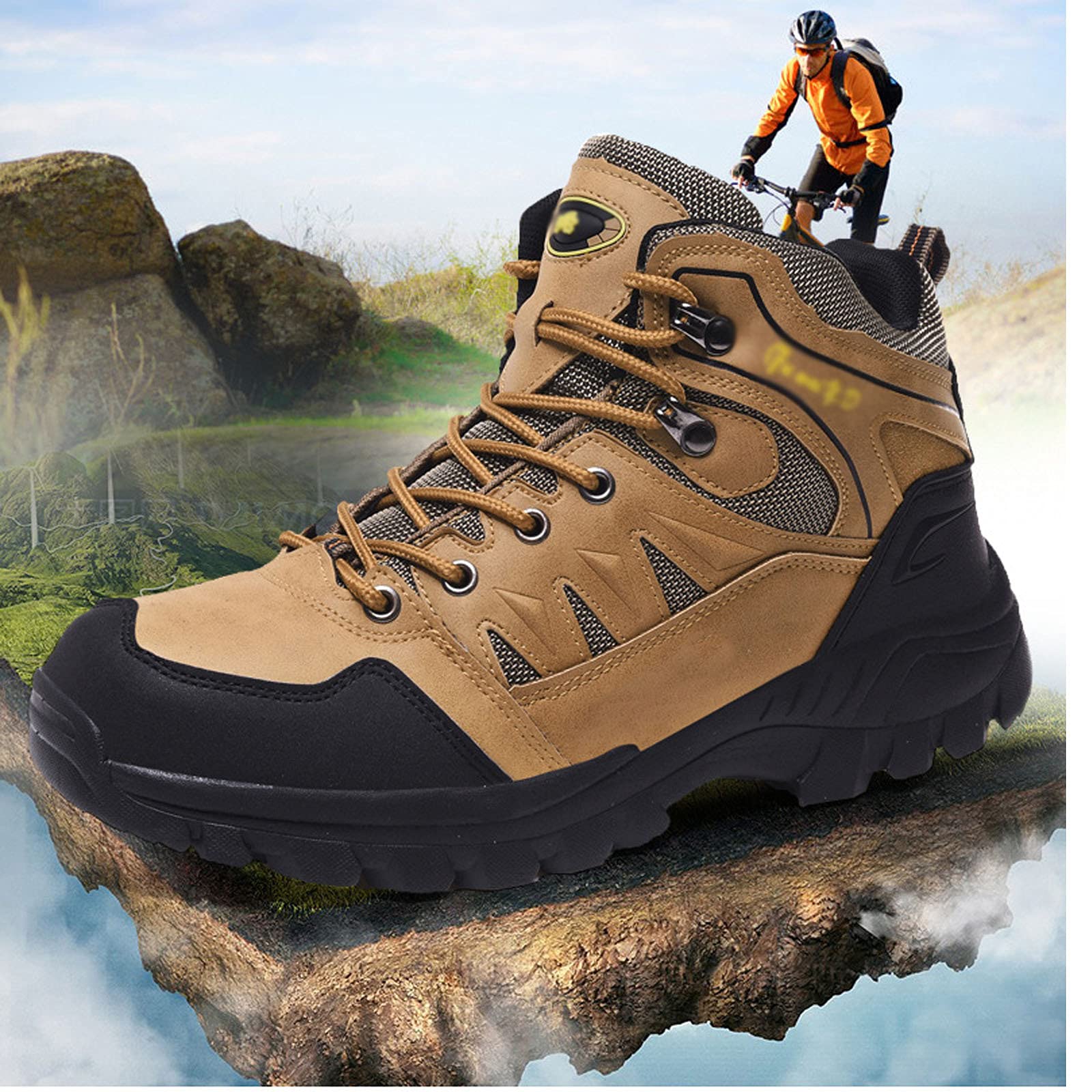 Herren Wanderschuhe Wasserdicht & Atmungsaktiv - Leichte Trekking Schuhe Für Breite Füße