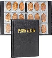CollectHall Mini Pressed Penny Album Book - Holds 108 Coins, Portable Black Holder for Collectors, Travel & Home Use