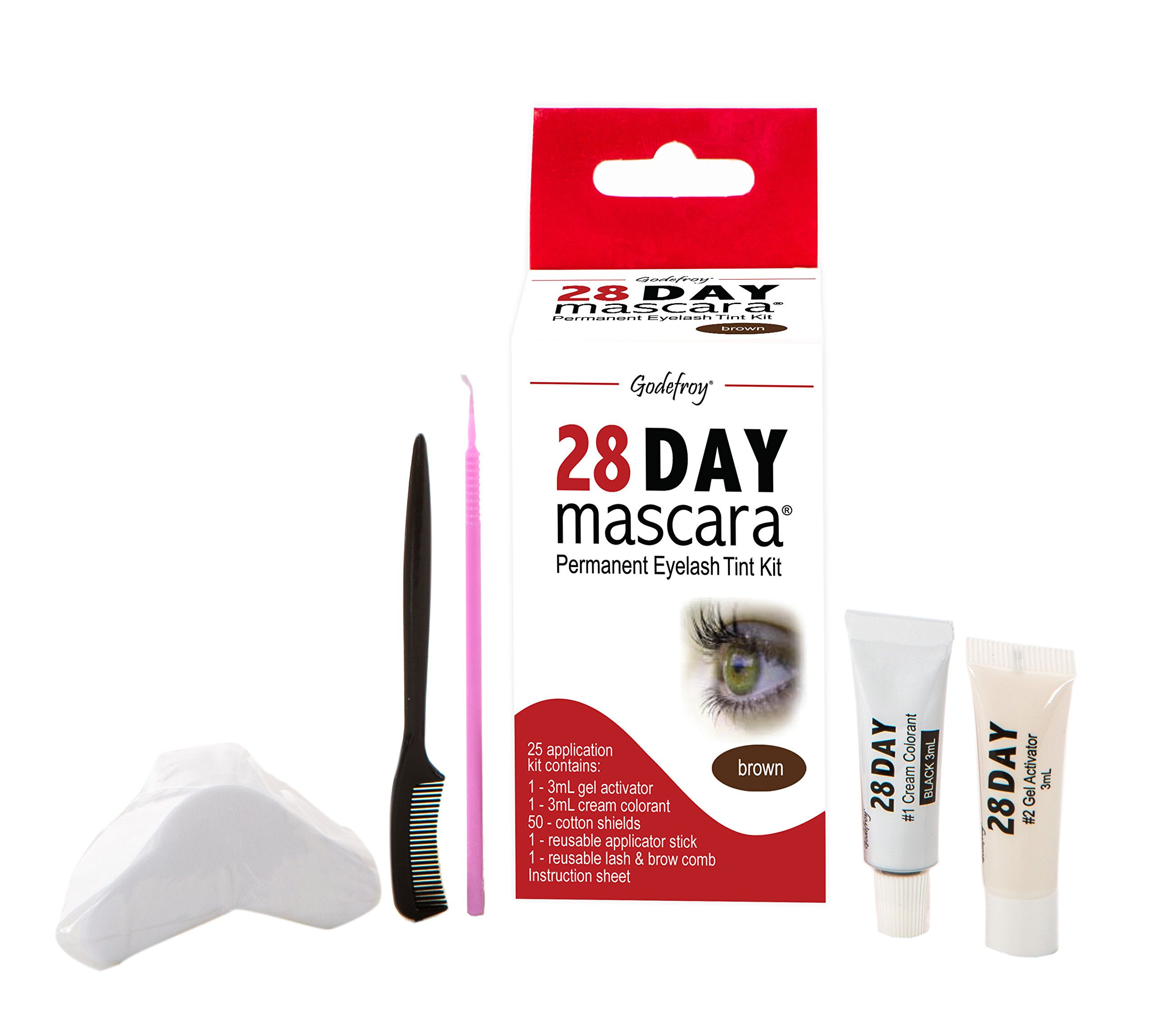 Godefroy 28 Day Mascara Permanent Eyelash Tint Kit Mascara, Brown by Eye Makeup