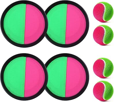 Toss and Catch Ball Set Ball and Catch Game Ball and Catch game Outdoor Toys for Kids Age 3-8 Outdoor Games for Kids 4 5 6 7 8 Year Old Boys Girls OutdoorBeach,Garden Game Age 6+ 4pc